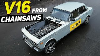 Chainsaw V16 swapped Lada  first drive [upl. by Ormiston]