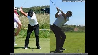 Jon Rahm golf swing  Long Iron faceon amp downtheline July 2017 [upl. by Baily]