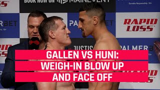 Paul Gallen vs Justis Huni  WeighIn Blow Up amp Face Off [upl. by Aires]