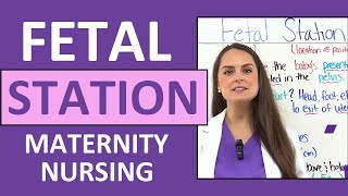 Fetal Station Assessment and Engagement Nursing NCLEX Maternity Review [upl. by Osnofedli]