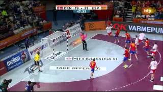 EspañaDinamarca  Mundial Balonmano 2015  Cuartos Final [upl. by Dirrej]