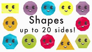 Learn Shapes With Up to 20 Sides  Recognising Geometric Shapes [upl. by Aisanahta]