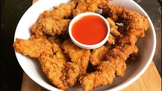 THE BEST HOMEMADE CRISPY CHICKEN STRIPS  EASY CHICKEN TENDERS [upl. by Netty364]