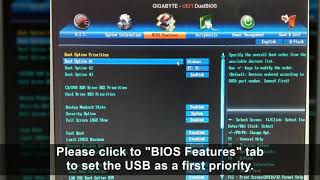 USB Booting on GIGABYTE Mainboard [upl. by Ricarda]