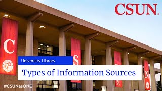 Types of Information Sources [upl. by Shewchuk]