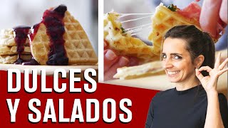 WAFFLES DULCES Y SALADOS   algunos experimentos con waffles [upl. by Ehud]