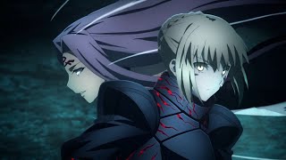 Rider vs Saber Alter Full Fight in 60fps  Fate Heavens Feel III [upl. by Enoek]