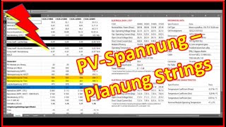 51  PVAnlage  Planung String  Anzahl Module im String  Temperaturkoeffizienten  PV Spannung [upl. by Steven]