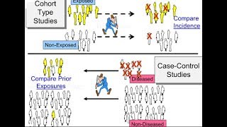 case control study vs cohort study Prospective  retrospective [upl. by Booma]