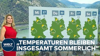 WECHSELHAFTES SOMMERWETTER Gemäßigte Temperaturen in Deutschland [upl. by Ener430]