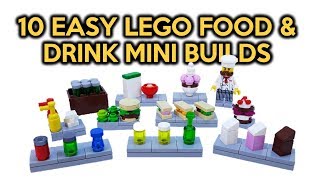 10 Easy LEGO Food amp Drink Mini Builds [upl. by Cand]