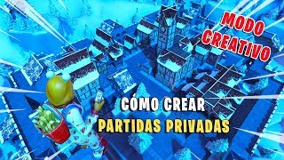 CÓMO CREAR PARTIDAS PRIVADAS BATTLE ROYALE en MODO CREATIVO  FORTNITE Tutorial [upl. by Pinsky]