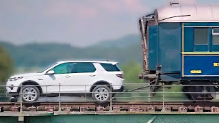 Land Rover Discovery Pulls 100Ton Train [upl. by Tessy457]