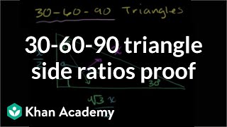 306090 triangle side ratios proof  Right triangles and trigonometry  Geometry  Khan Academy [upl. by Olinad969]