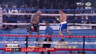 Prospect Paul Gallen destroyed Former World Champion Lucas Browne in 1round [upl. by Neelrac]