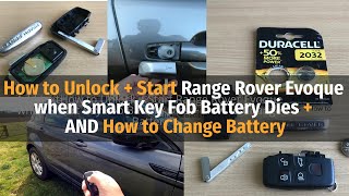 How to Unlock  Start Range Rover Evoque when Smart Key Fob Battery Dies  How to Change Battery [upl. by Ebby922]