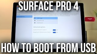 Microsoft Surface Pro 4  How To Boot From USB Media [upl. by Nived806]