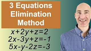 Solving Systems of 3 Equations Elimination [upl. by Lauritz357]