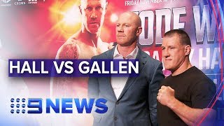 Hall and Gallen to face off in boxing showdown  Nine News Australia [upl. by Lahey65]