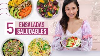 5 Ensaladas Saludables Fáciles y Económicas🥗 Yovana [upl. by Olegnad]