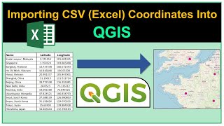 Importing CSV Excel Coordinates into QGIS [upl. by Schonfeld]