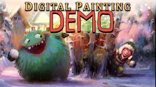 Digital Painting and Illustration Demonstration  full concept [upl. by Zarah]