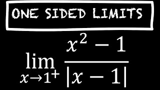 Calculus  One Sided Limits [upl. by Ahsym]