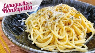 ESPAGUETIS A LA MANTEQUILLA CON AJO  Receta de pasta fácil y rápida [upl. by Zellner]