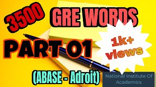 PART 1 BARRONS GRE 3500 WORDS ABASEADROIT [upl. by Marylin]