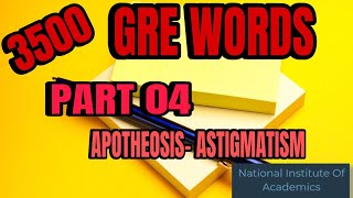 PART 4 BARRONS GRE 3500 VOCABULARY APOTHEOSISASTIGMATISM [upl. by Inatirb834]