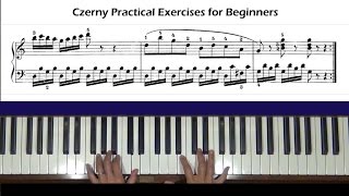 Czerny Practical Exercises for Beginners Op 599 No 61 Piano Tutorial [upl. by Neelat]