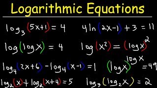 Solving Logarithmic Equations [upl. by Ibmab]