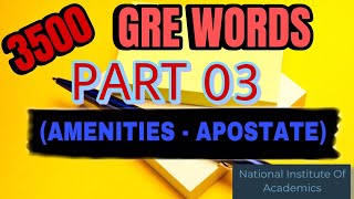 PART 3 BARRON GRE 3500 VOCABULARY AMENITIESAPOSTATE [upl. by Hgielrebmik]