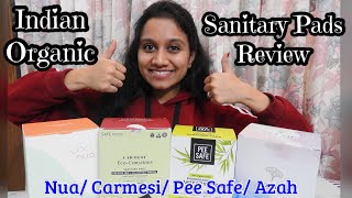 Indian Organic Sanitary Pads Review  Nua Carmesi Pee Safe Azah [upl. by Eittak568]