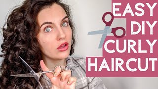 EASY DIY HAIRCUT FOR CURLY HAIR [upl. by Aissenav]