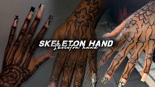 Skeleton hand tattoo with pen easy tutorial [upl. by Ynatsyd]