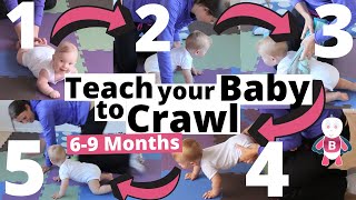 How to teach your baby to crawl in 5 Steps ★ 69 Months ★ Baby Exercises Activities amp Development [upl. by Sinnaiy978]