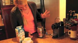 Nespresso Aeroccino Plus Frother Review Frothing Almond Milk [upl. by Hartzke]