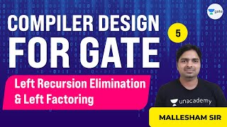 Left Recursion Elimination amp Left Factoring  Compiler Design  Lec 5  GATE Exam [upl. by Nolubez]